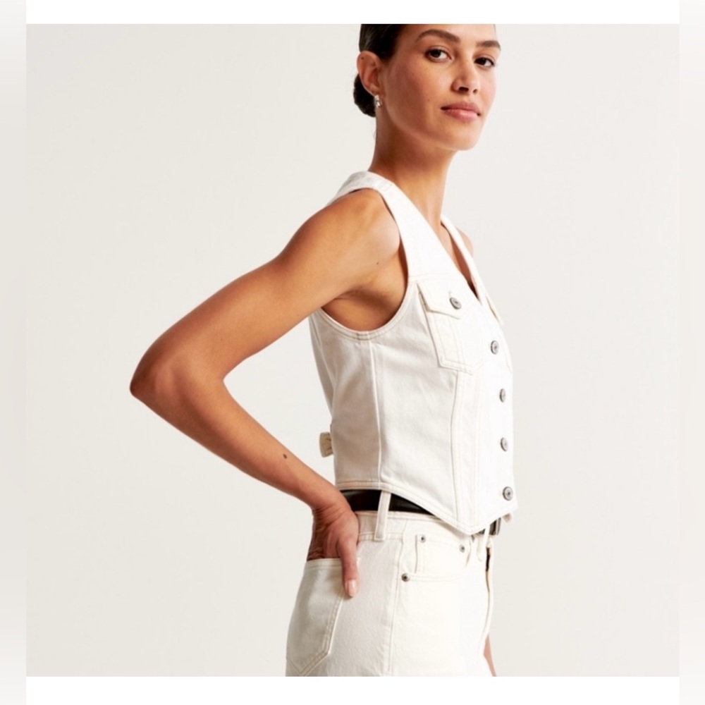 NWT - White Denim Vest from Abercrombie & Fitch
